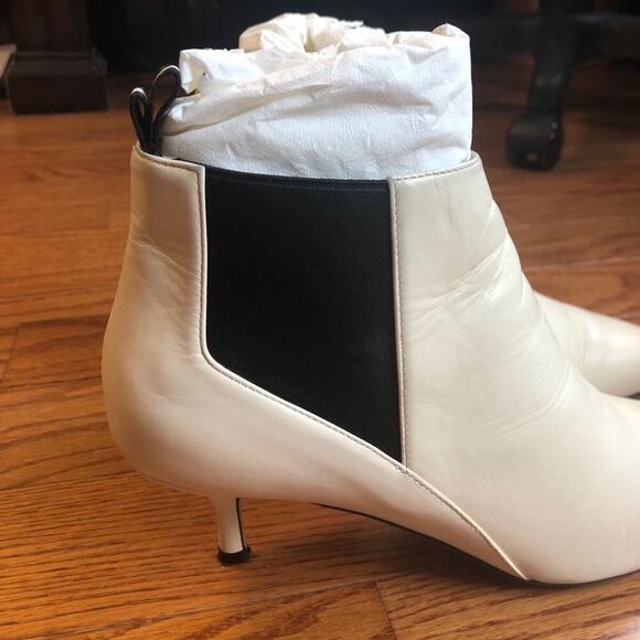 BALLY ALANNA Leather Ankle Boots in Bone White Women’s Size 8 - Picture 8 of 12